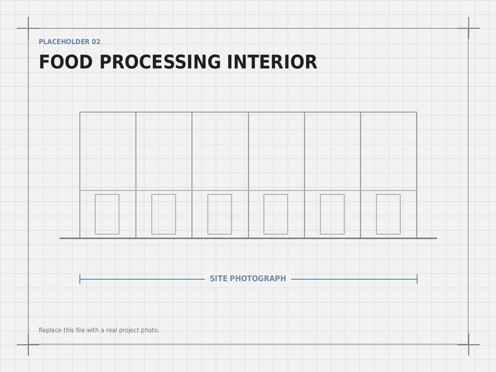 USDA food processing production room built by Pavlovich Construction Group